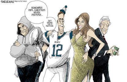 Editorial cartoon U.S. NFL Deflategate
