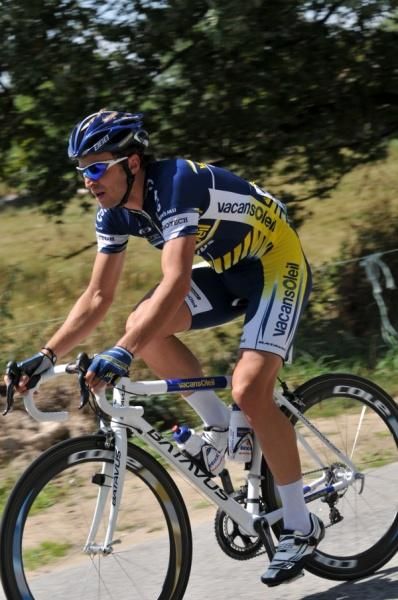 Martin Mortensen (Vacansoleil) on the attack.