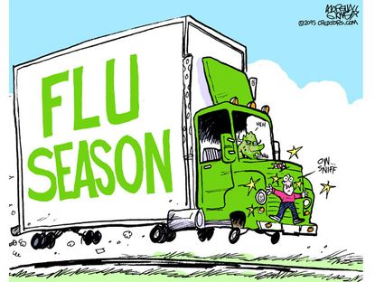 Editorial cartoon flu season