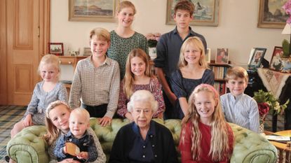 Queen Elizabeth and grandchildren