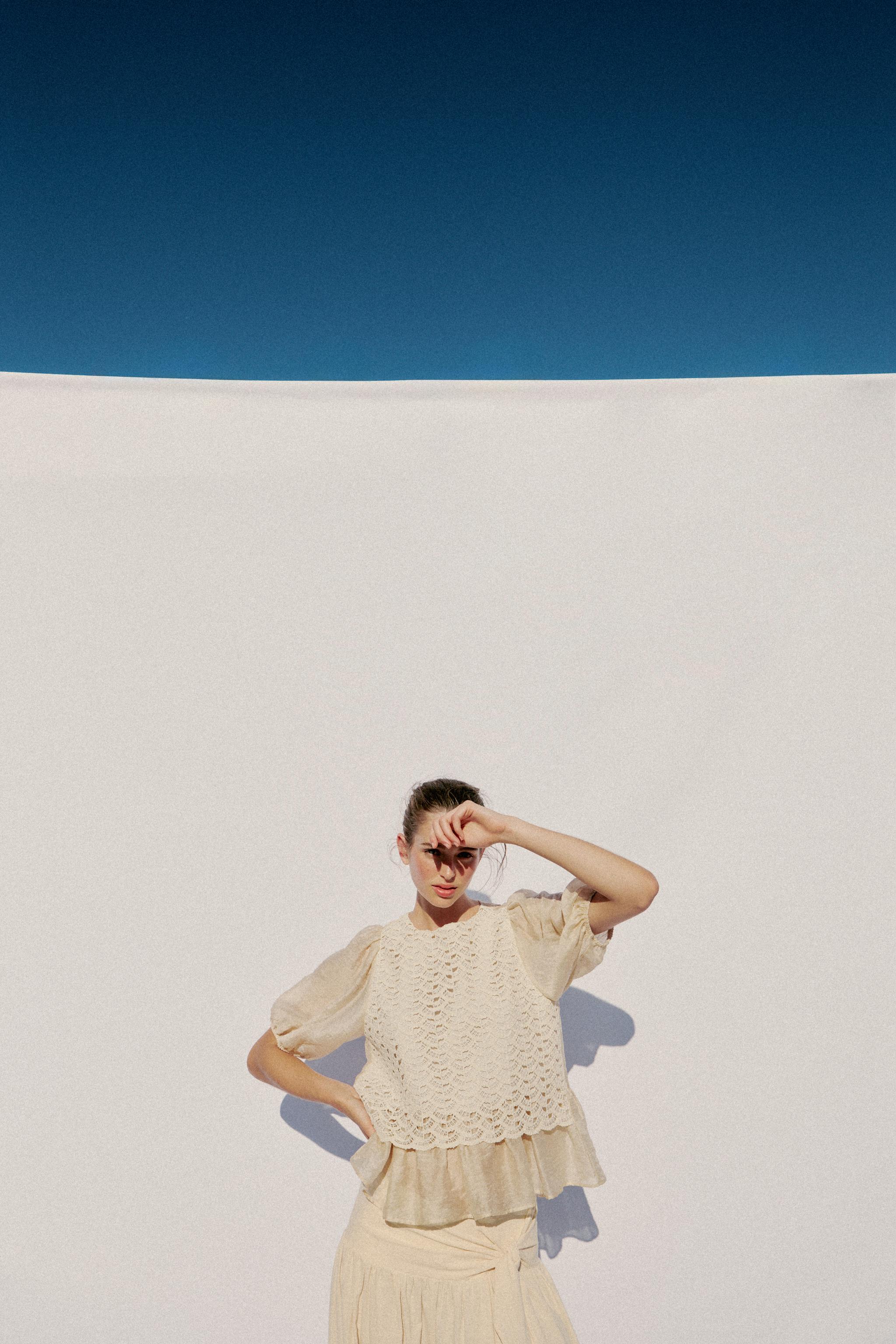 Crochet Combination Top - Ecru - Xs