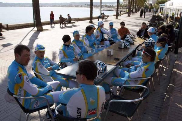 The team relaxing on the beach