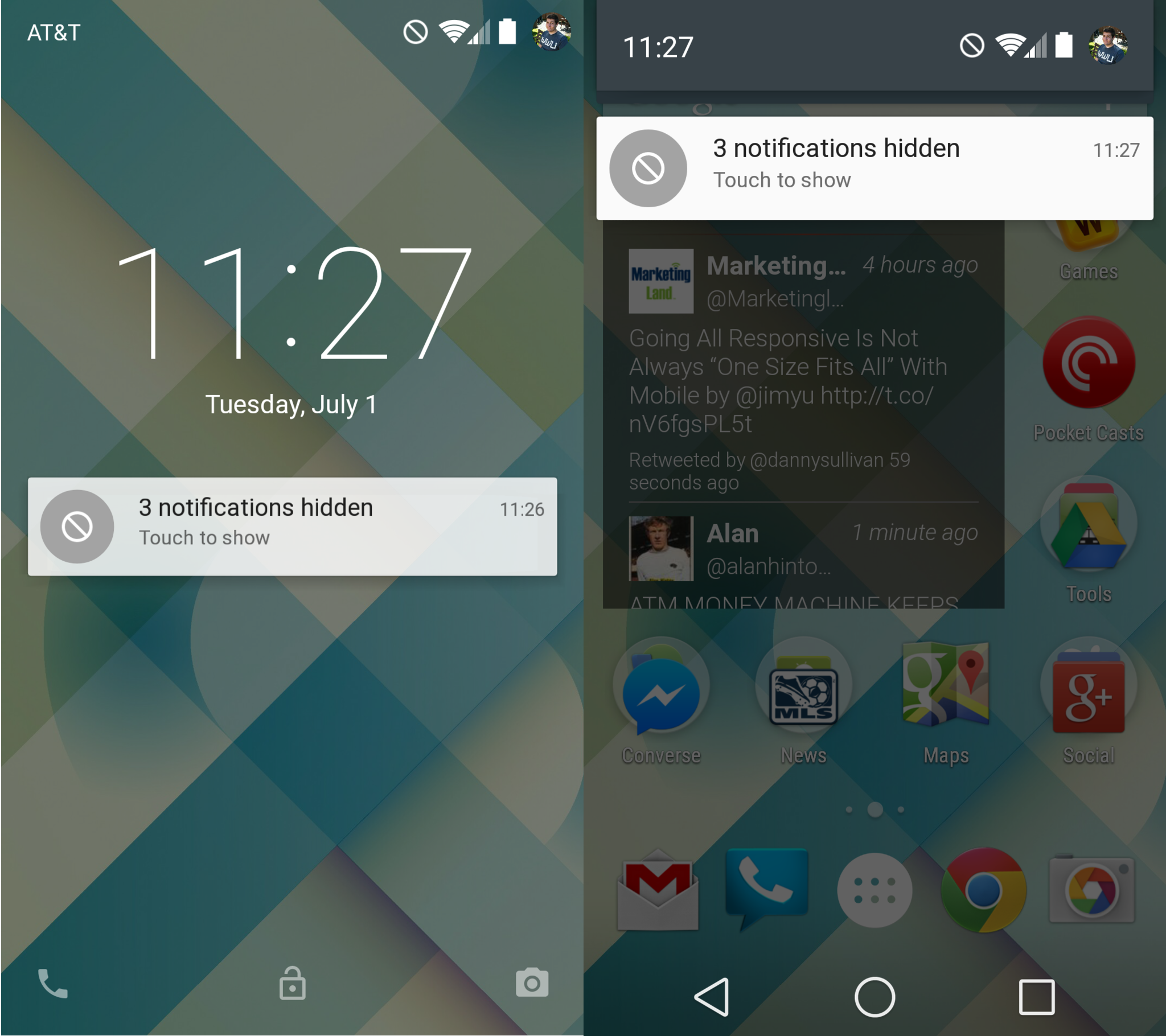 Show touch. Скрыть Notifications. Notification. Hidden Touch.