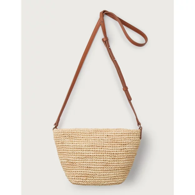 Raffia Zip Cross Body Bag | Accessories | the White Company