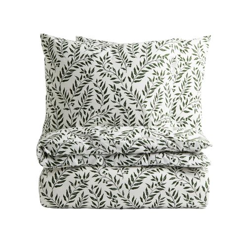 H&amp;amp;M Home, Green Mistletoe Flannel Duvet Cover Set