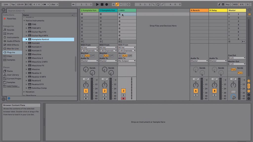 How to create a track with NI Komplete Kontrol and Ableton Live