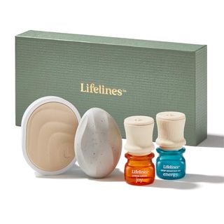 Lifelines Sensory Immersion Gift Set, Includes Grounding Stone Fidget, Everyday Diffuser, and Two Bottles of Lifelines Essential Oil Blend in Gift Box