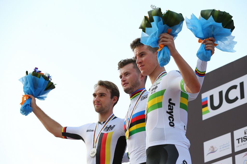 Miles Scotson (Australia) on the podium as the bronze medallist