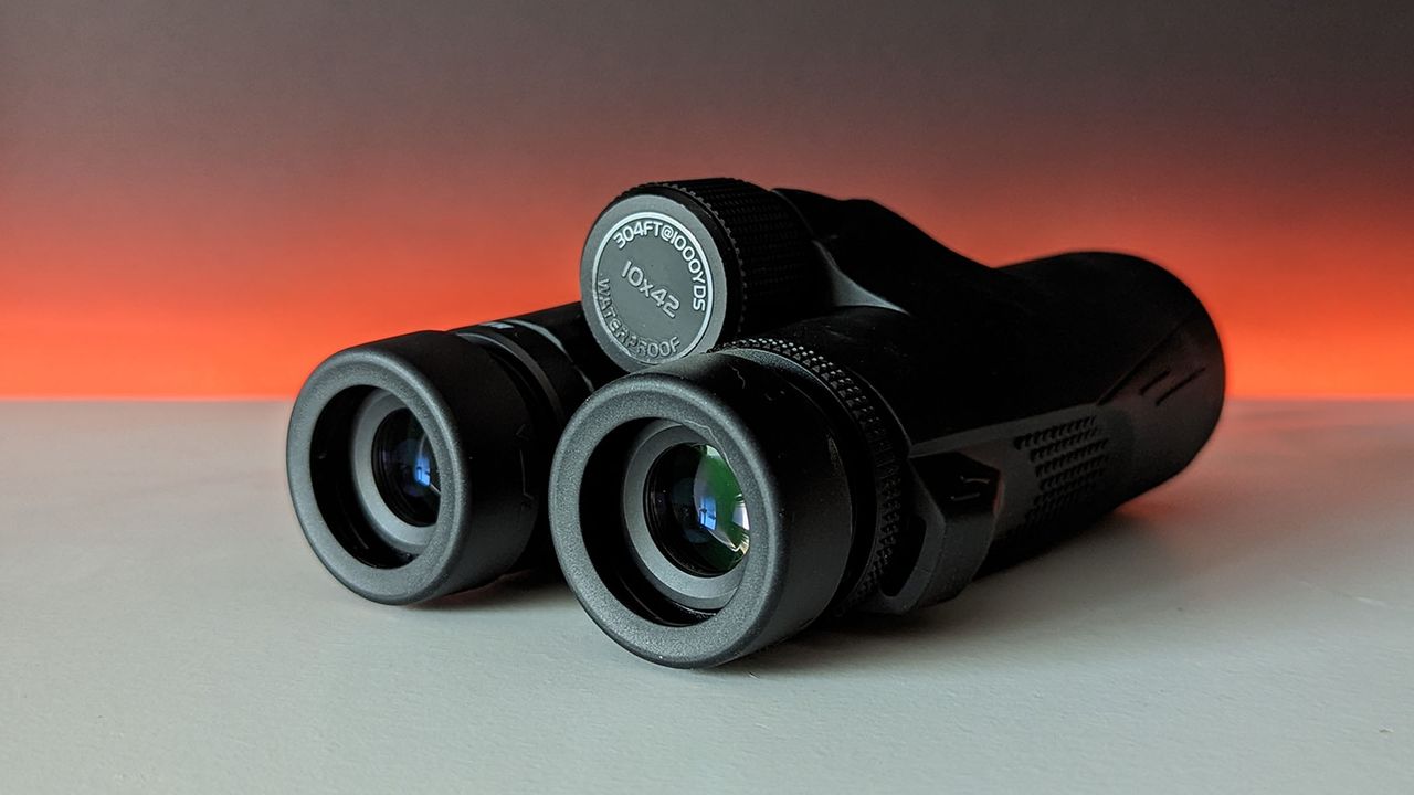 Front view of binoculars