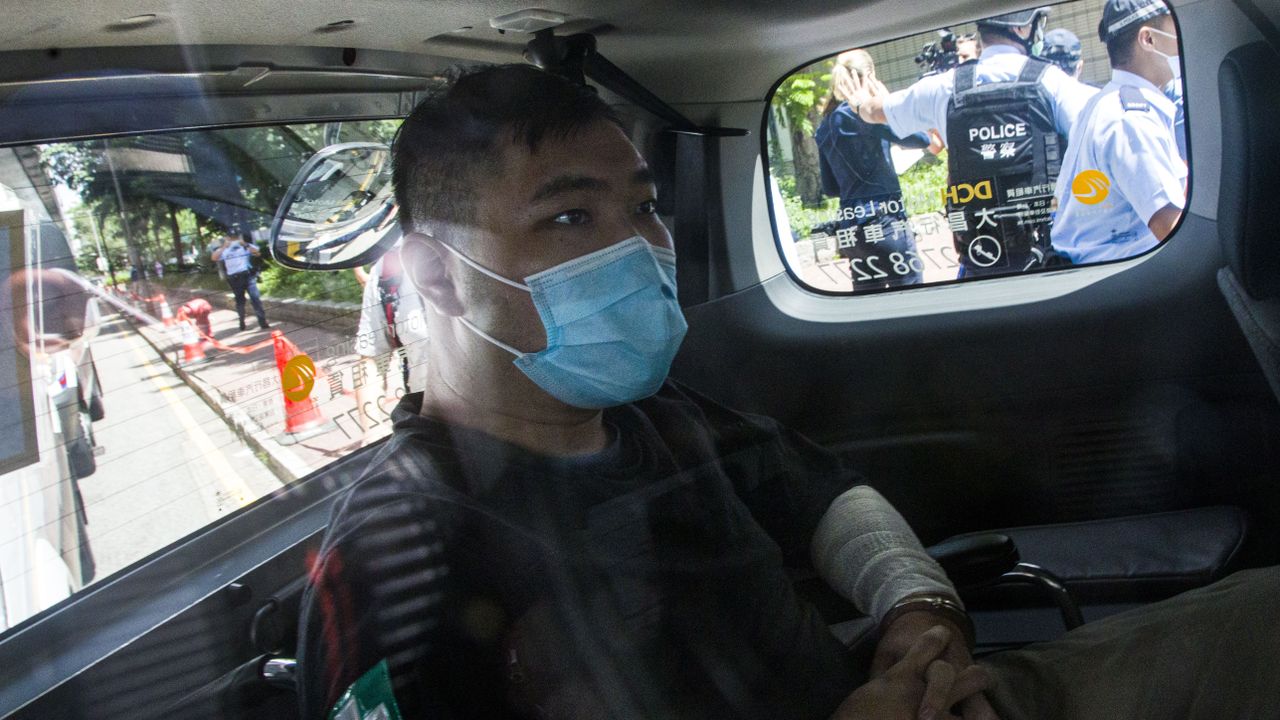 Tong Ying-kit arrives in court