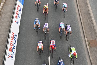 Women's peloton at the National Road Series from above