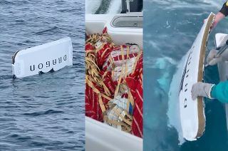 Two drogue parachutes and a cover panel from a SpaceX abort test were found by Florida fishermen.