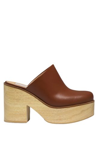  Gabriela Hearst Blake Wooden-Heel Leather Mules