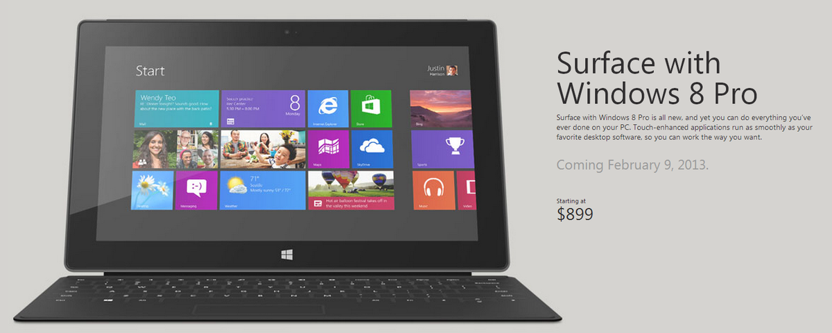 Microsoft pro. Windows surface 8.