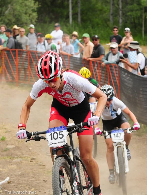 The downhill portion of the course forced the riders to space out considerably