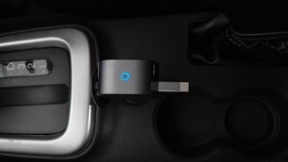 Anker Nano 75W Car Charger inside a car