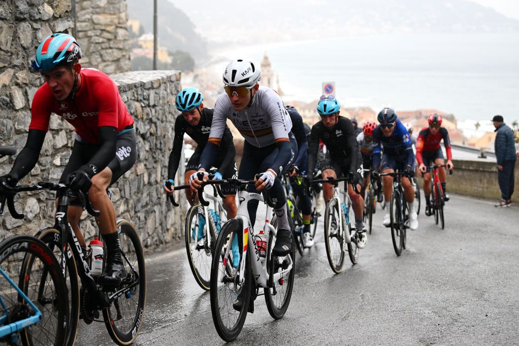 LAIGUEGLIA ITALY MARCH 01 Carlos Rodriguez Cano of Spain and Team INEOS Grenadiers competes during the 60th Trofeo Laigueglia 2023 a 2013km one day race in Laigueglia TrofeoLaigueglia on March 01 2023 in Laigueglia Italy Photo by Dario BelingheriGetty Images