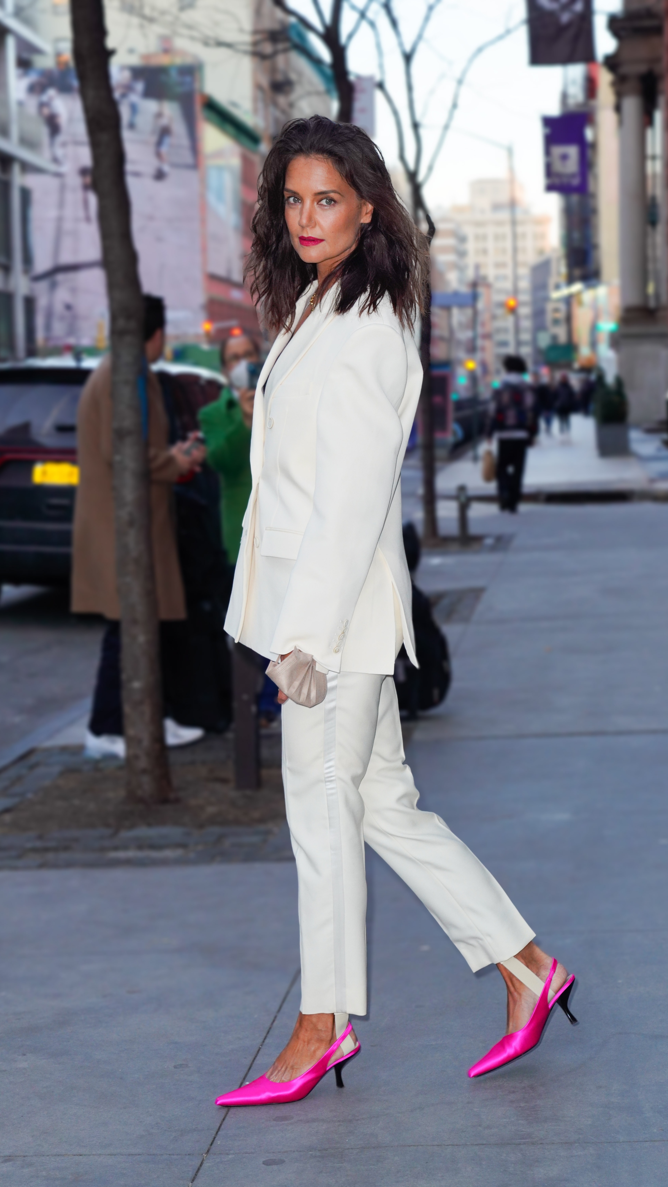 Katie Holmes is seen on March 02, 2022 in New York City.