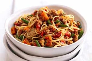 Spaghetti with pork bolognese sauce