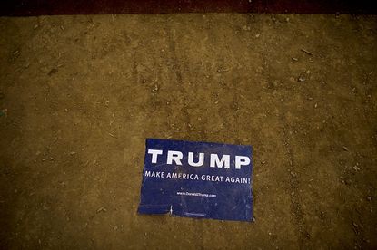 A Donald Trump sign.