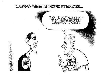 Obama cartoon Pope Francis