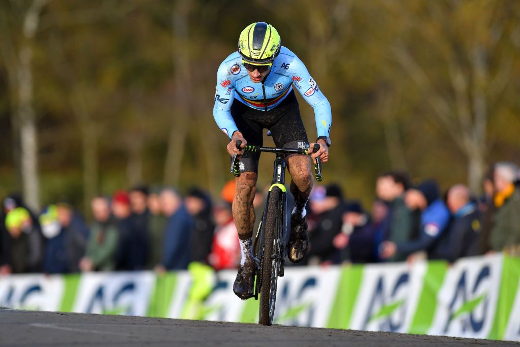 COL DU VAM DRENTHE NETHERLANDS NOVEMBER 07 Quinten Hermans of Belgium competes during the 19th UEC European Cyclocross Championships 2021 Mens Elite EuroCross21 UECcycling on November 07 2021 in Col du Vam Drenthe Netherlands Photo by Luc ClaessenGetty Images