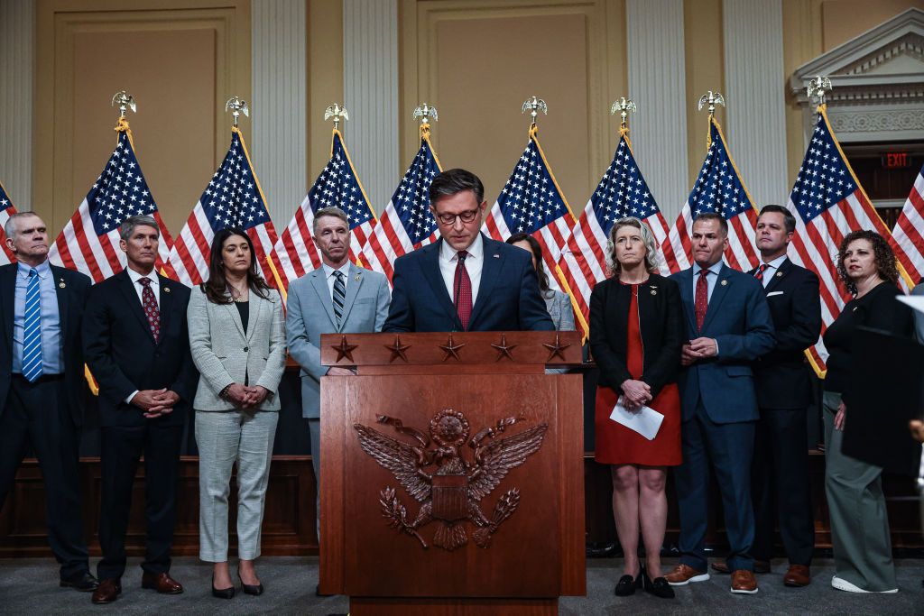 House Speaker Mike Johnson during a March news conference with other House Republicans