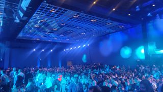 Crowd gathering inside keynote theater at PegaWorld Inspire 2024