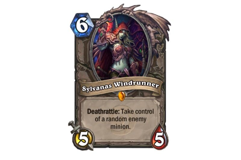 "Similar to Azure Drake, it&rsquo;s hard to see a card at the six mana cost out-value Sylvanas. In addition, Sylvanas has the most powerful Deathrattle effect in the game&mdash;as a comparison, the Priest card Mind Control costs 10 mana. We have exciting Deathrattle build-arounds coming soon, and in combination with Sylvanas, they would be too powerful for Standard."