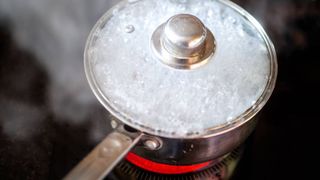 Pan on the hob boiling