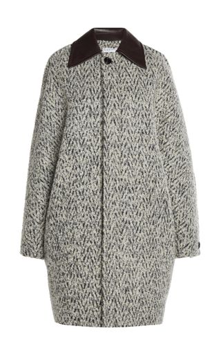 Chevron Bouclé Wool-Blend Coat