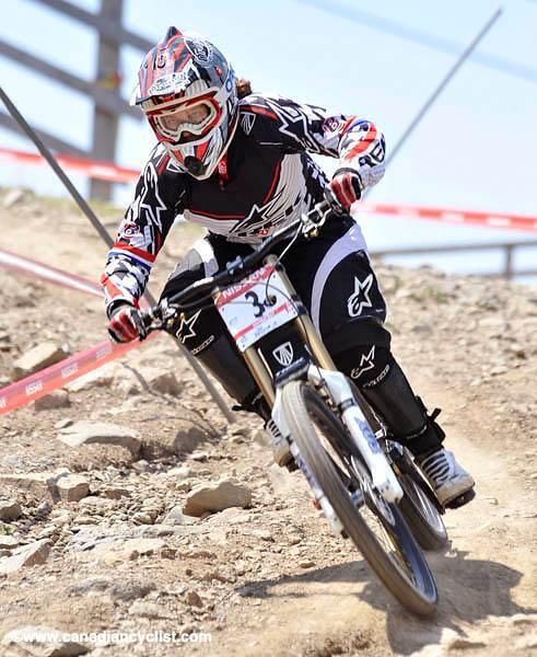 Tracy Moseley took fourth place, the top rider from Great Britain.