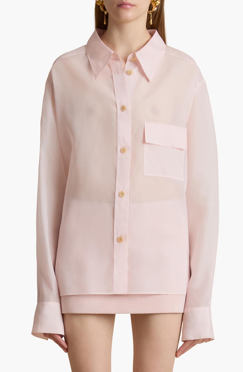 Yatty Silk Organza Button-Up Shirt