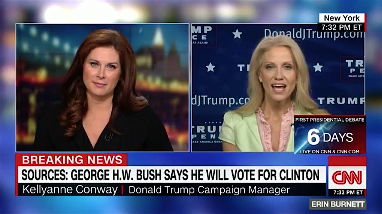 Trump campaign manager Kellyanne Conway mocks the Bush family