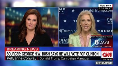 Trump campaign manager Kellyanne Conway mocks the Bush family