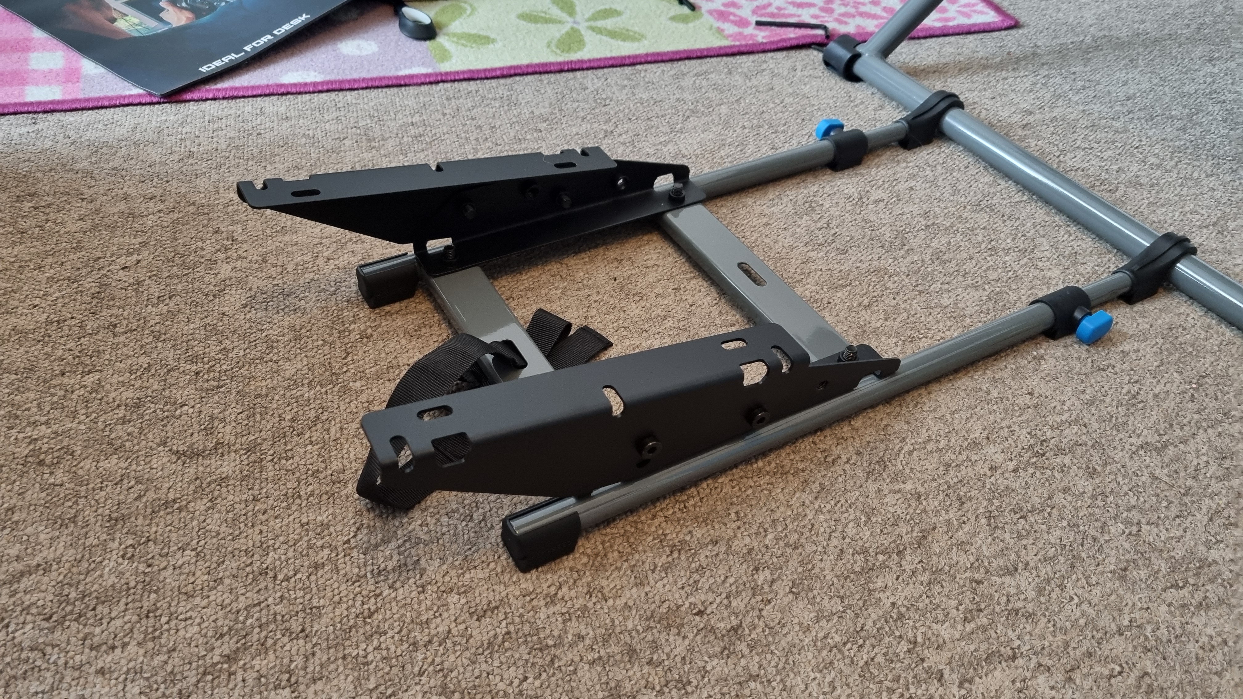 The wheelbase mounting options for the Logitech Playseat Challenge X