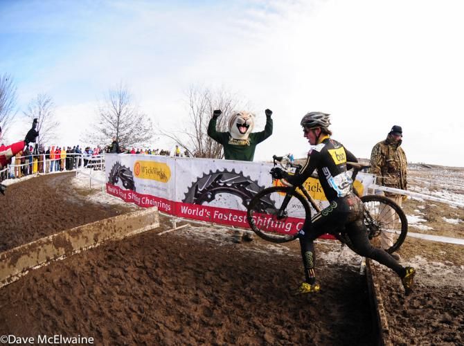 Skyler Trujillo (Boo/Enve) riding a bamboo bike