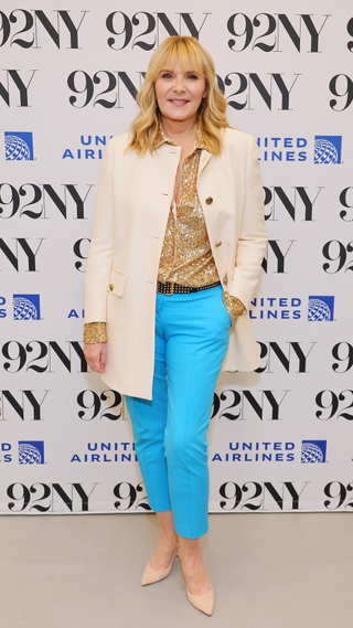 Kim Cattrall attends a Conversation With Kim Cattrall - "Swiping America" at The 92nd Street Y, New York on June 28, 2023 in New York City