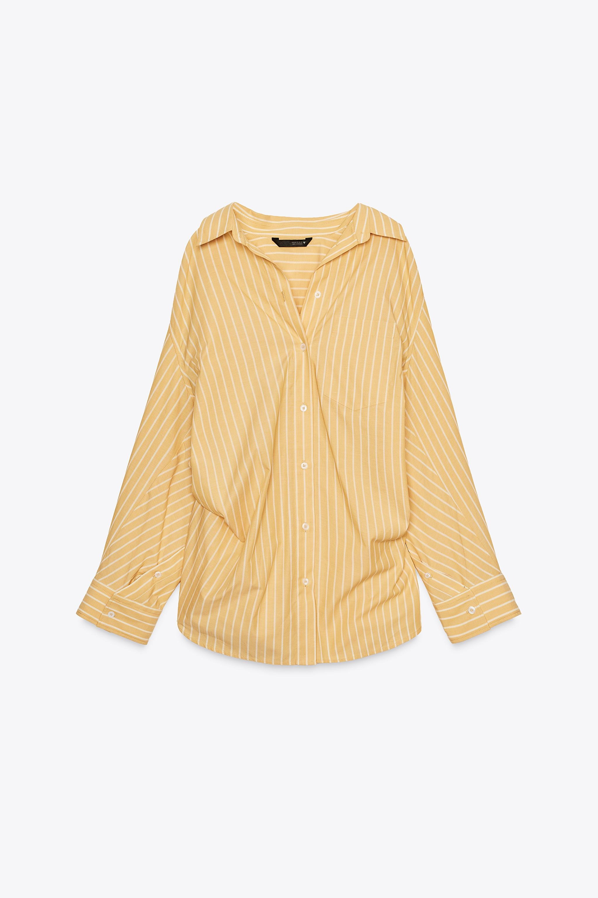 ZARA, Striped Oversized Poplin Shirt