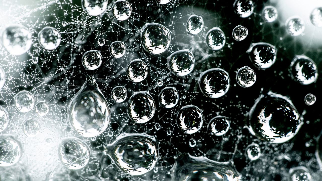 After: By close focussing, context is controlled and the droplets and intriguing reflections become the clear subject of the image