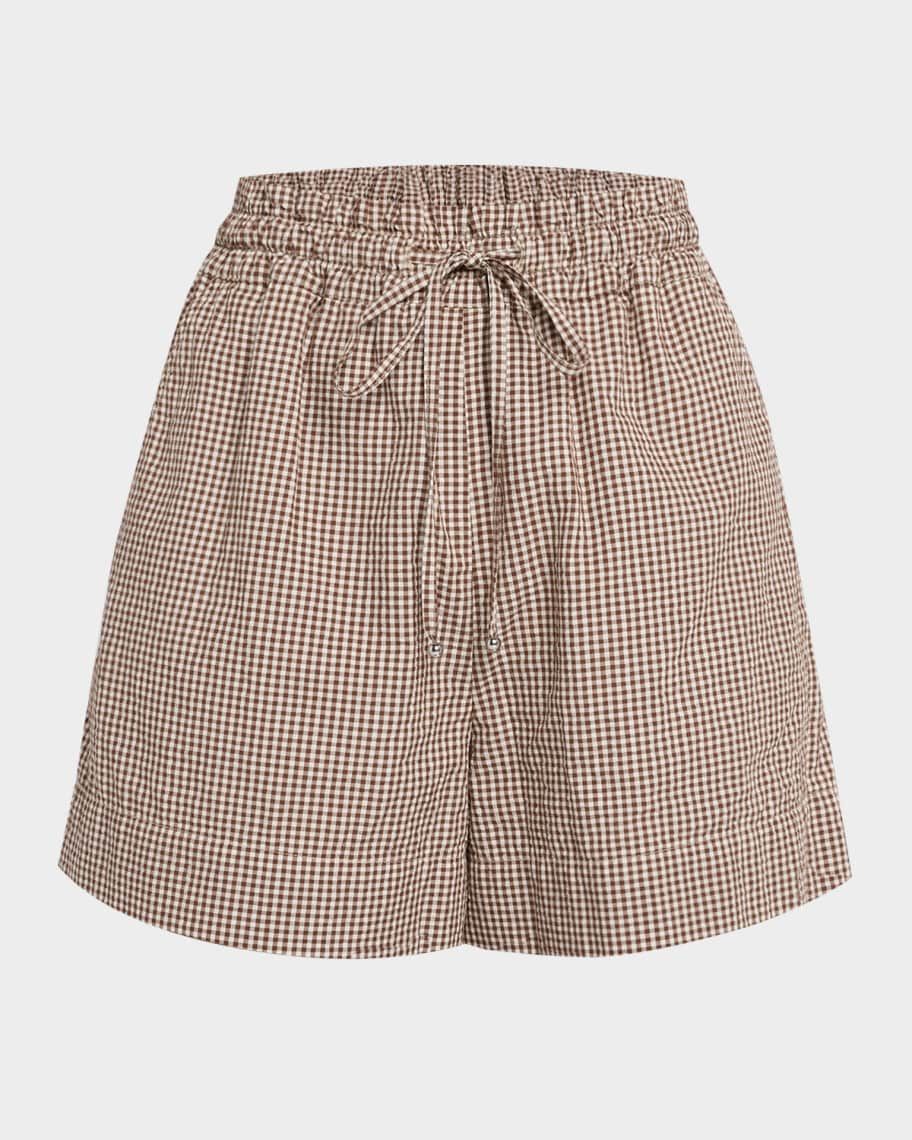 Tijana Gingham Drawstring Shorts