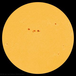 Multiple Sunspots Seen by SDO, January 2013
