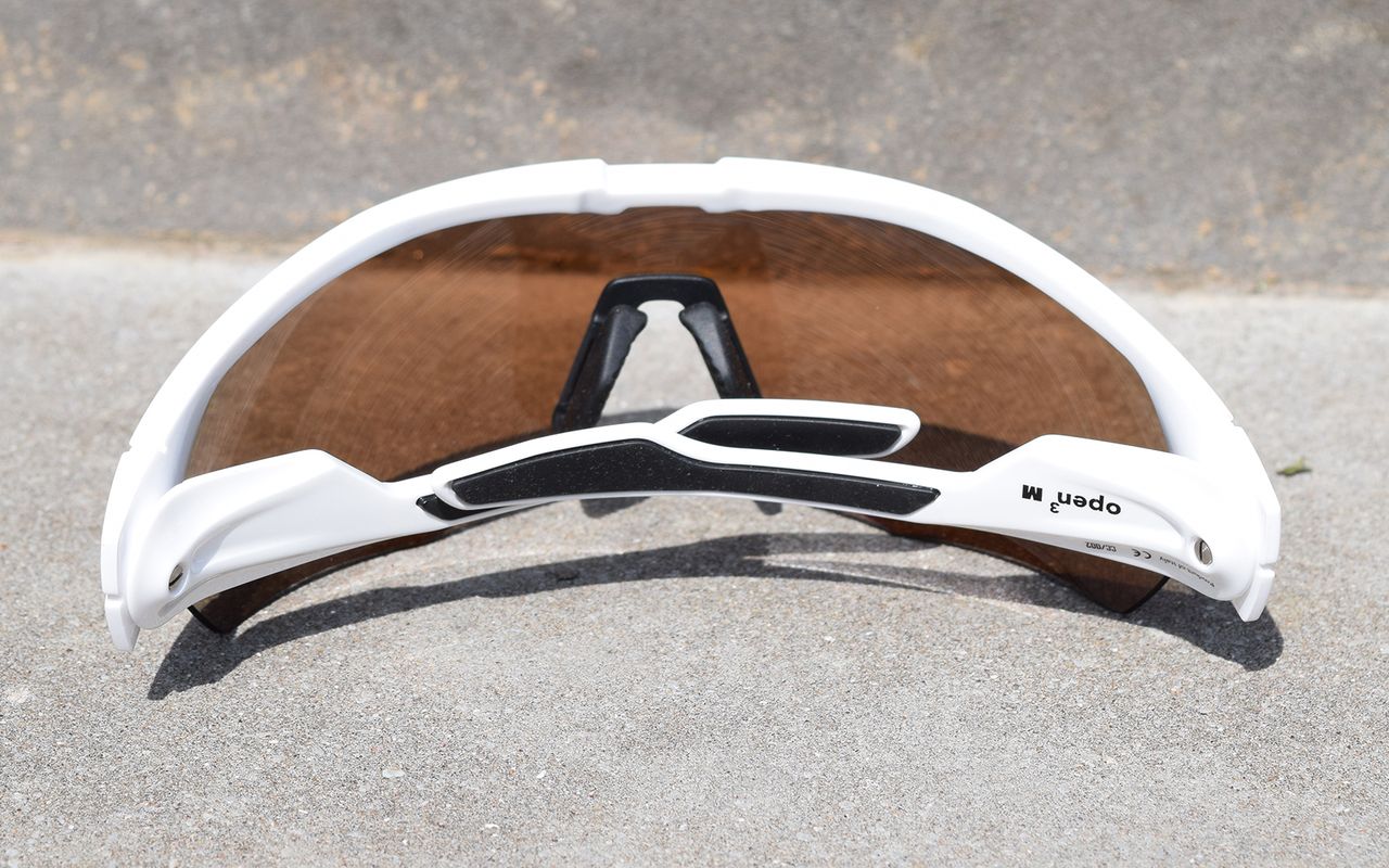 The arms on the sunglasses rotate inwards as opposed to a traditional hinge