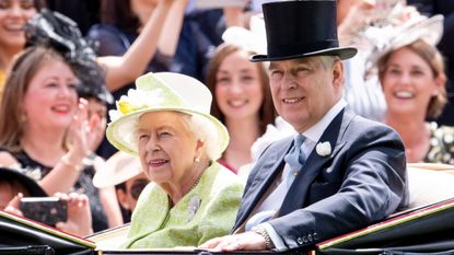 Queen Elizabeth and Prince Andrew in 2019