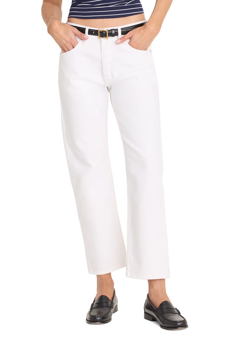 Mid Rise Ankle Straight Leg Jeans