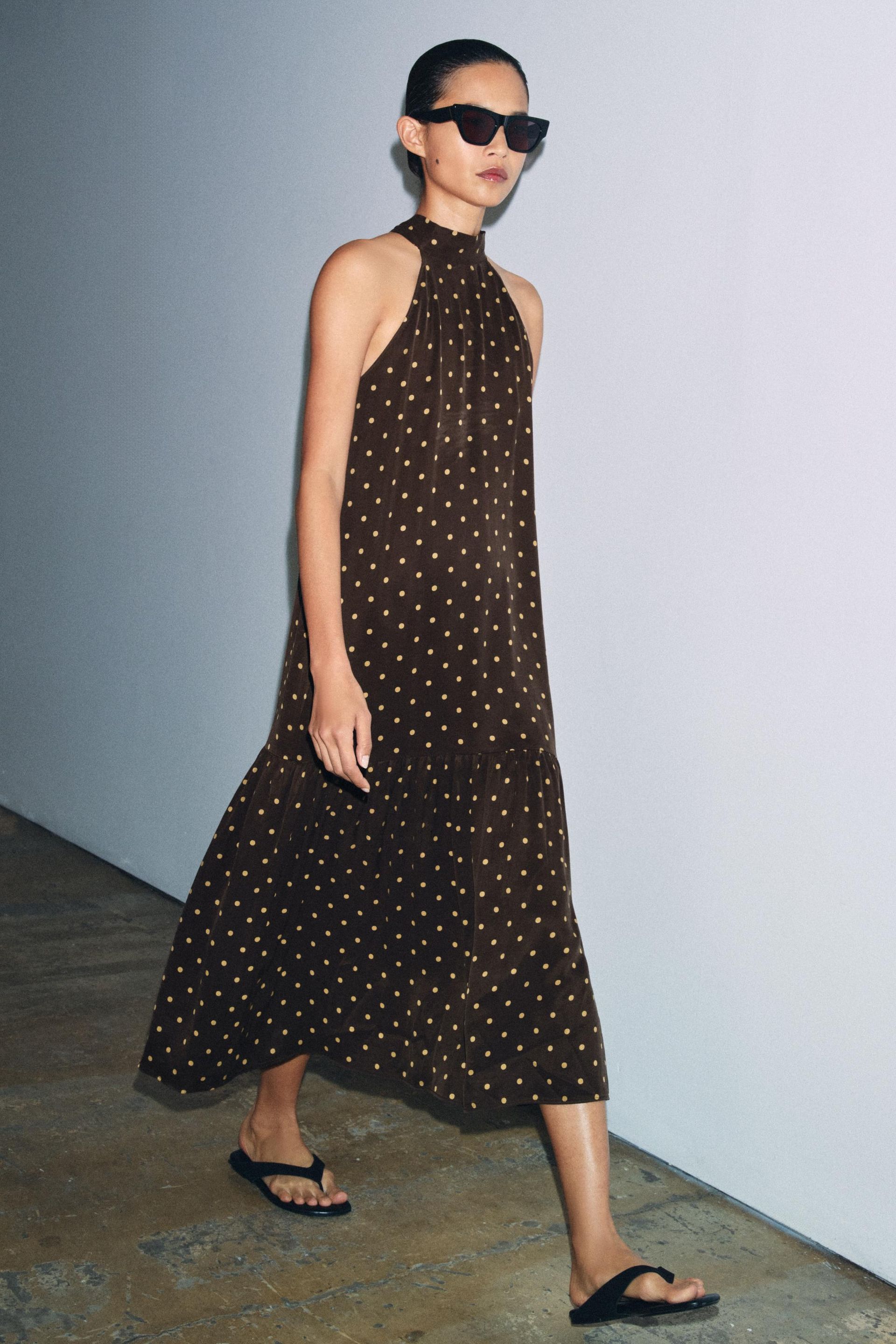 Zw Collection Halter Polka Dot Dress