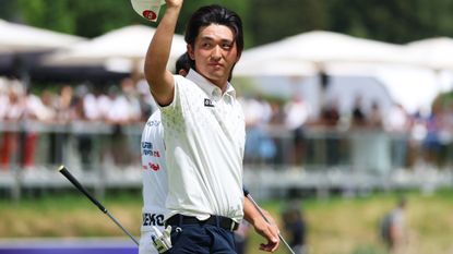 Kota Kaneko reacts to winning the Austrian Alpine Open