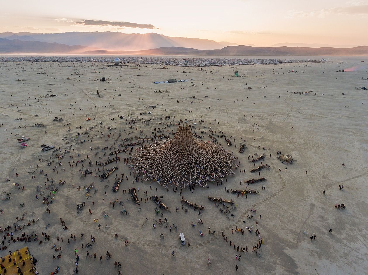 Temple Galaxia by Mamou Mani Architects part of bio-spaces biophilia exhibition at roca gallery