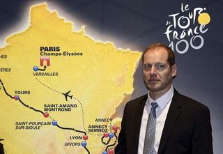 Christophe Prudhomme shows the 2013 Tour de France route