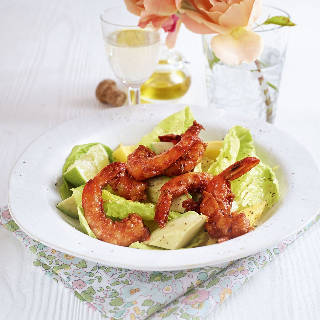 Prawn avocado mango salad photo